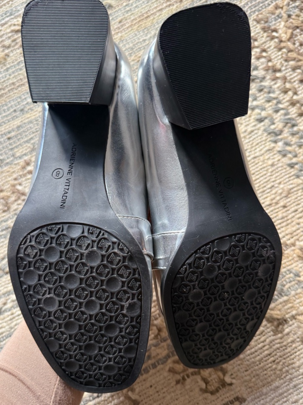 Metallic Silver Fringe Penny Loafer heels - Picture 8 of 8
